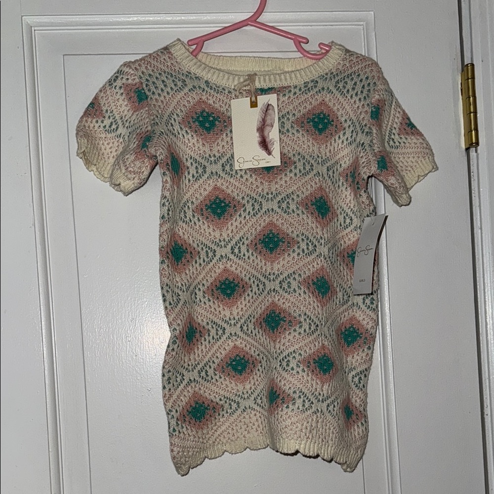 NWT toddler Patterned Knit Sweater with Short Sleeves